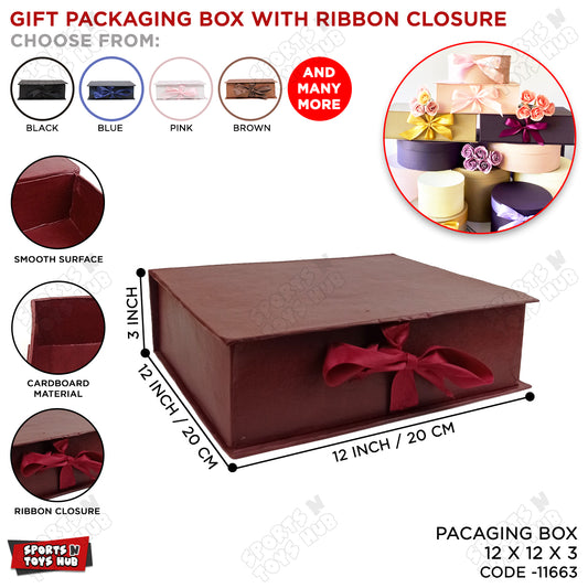 Gift Packaging Box with Ribbon Closure