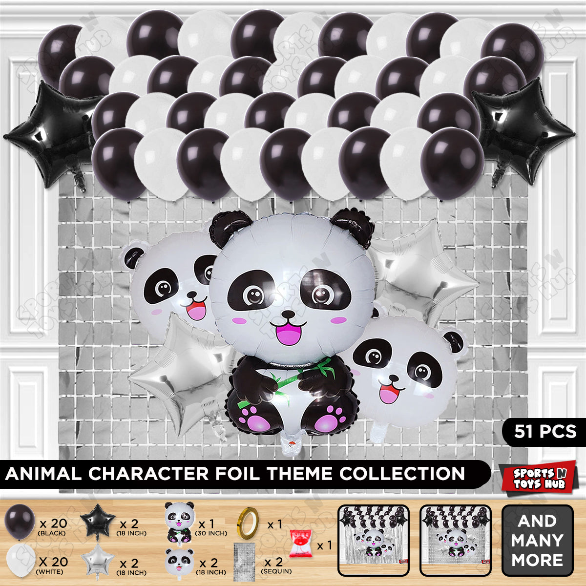 Panda Animal Character Foil Balloon Theme