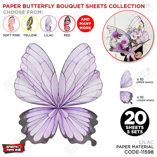 20 Sheets / 5 Sets Butterfly Wings Bouquet Floral Paper Sheets DIY Flower Arrangement