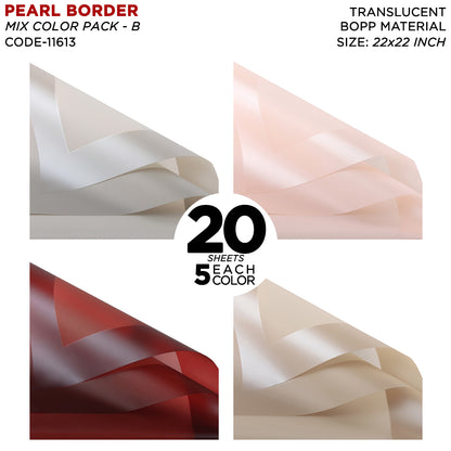 New Pearl Broad Border Edge Translucent Matte Wrapping Sheets for Flower Bouquets