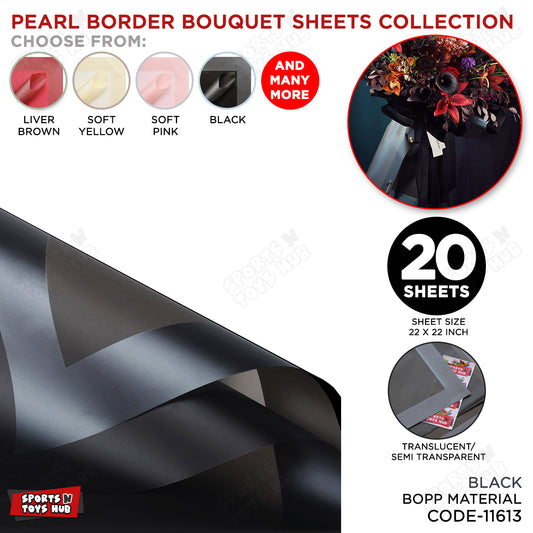 New Pearl Broad Border Edge Translucent Matte Wrapping Sheets for Flower Bouquets