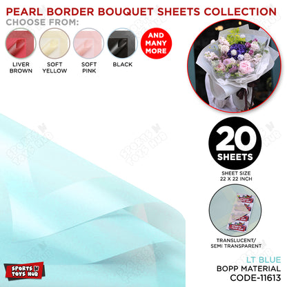 New Pearl Broad Border Edge Translucent Matte Wrapping Sheets for Flower Bouquets