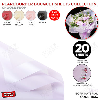 New Pearl Broad Border Edge Translucent Matte Wrapping Sheets for Flower Bouquets