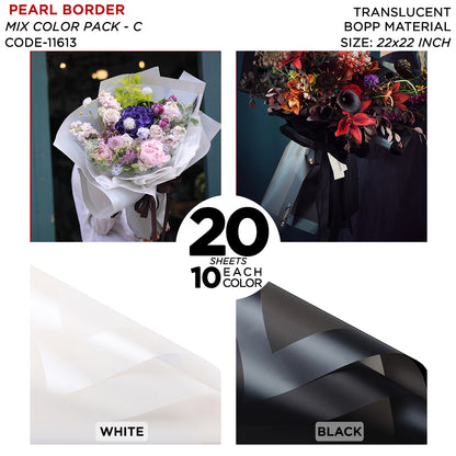 New Pearl Broad Border Edge Translucent Matte Wrapping Sheets for Flower Bouquets