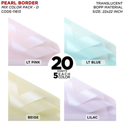 New Pearl Broad Border Edge Translucent Matte Wrapping Sheets for Flower Bouquets