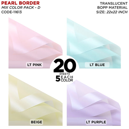 New Pearl Broad Border Edge Translucent Matte Wrapping Sheets for Flower Bouquets