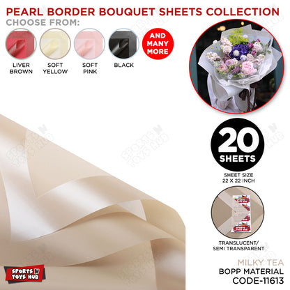 New Pearl Broad Border Edge Translucent Matte Wrapping Sheets for Flower Bouquets