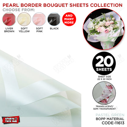 New Pearl Broad Border Edge Translucent Matte Wrapping Sheets for Flower Bouquets