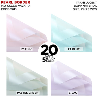 New Pearl Broad Border Edge Translucent Matte Wrapping Sheets for Flower Bouquets