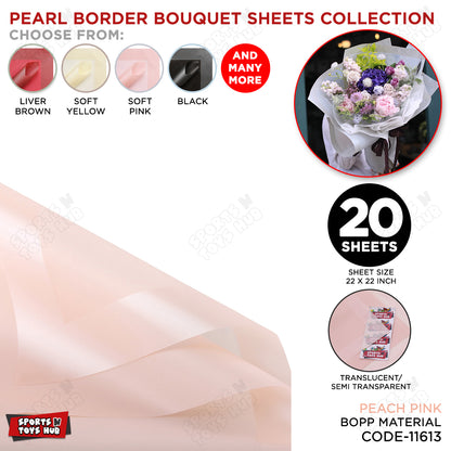 New Pearl Broad Border Edge Translucent Matte Wrapping Sheets for Flower Bouquets