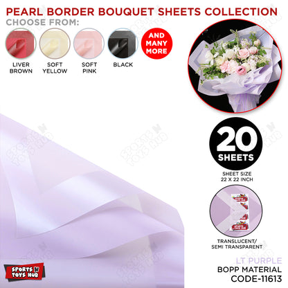 New Pearl Broad Border Edge Translucent Matte Wrapping Sheets for Flower Bouquets
