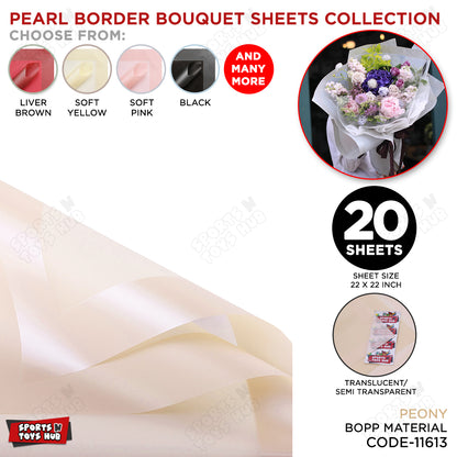 New Pearl Broad Border Edge Translucent Matte Wrapping Sheets for Flower Bouquets