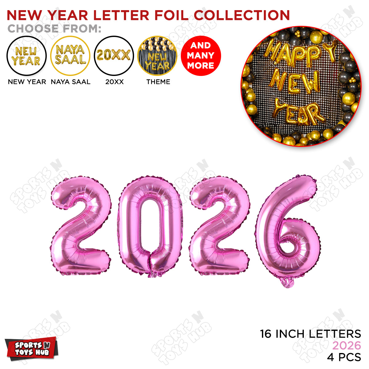 16 Inch - 2026 Foil Number For New Year Decoration