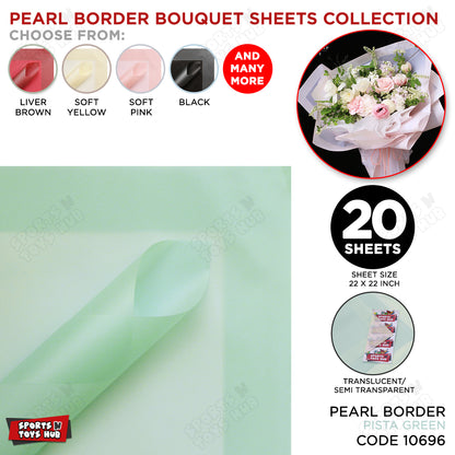 New Pearl Broad Border Edge Translucent Matte Wrapping Sheets for Flower Bouquets
