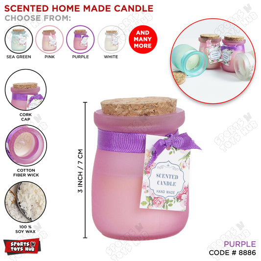 Handmade Wax Scented Jar Candle - Purple