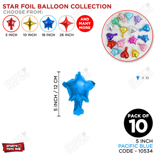 5 Inch - Pacific Blue Star Foil Balloon