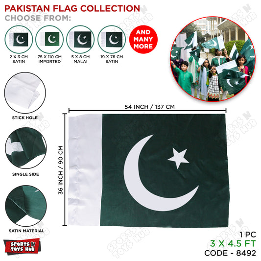 3 x 4.5 FT Pakistan 14 August Flag