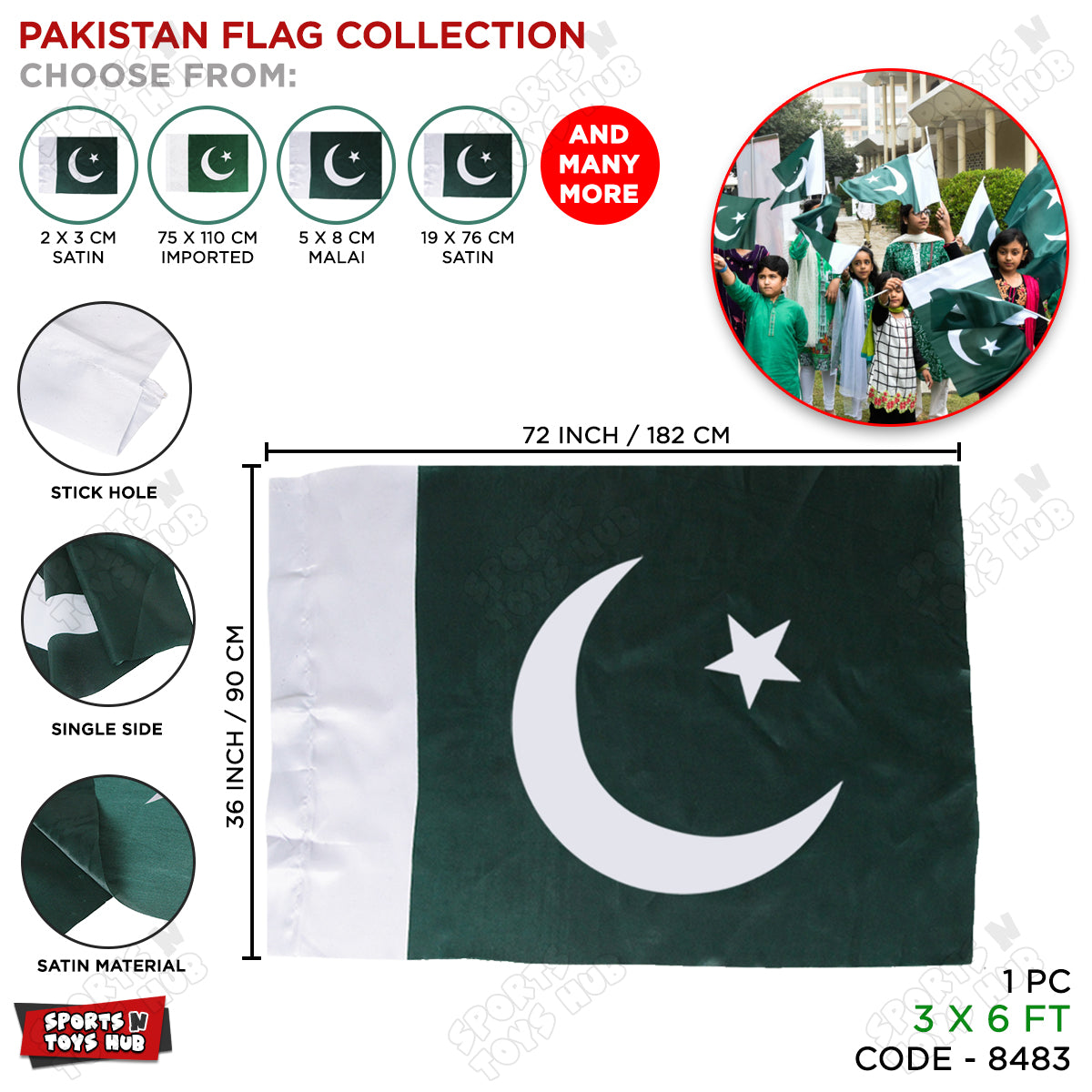 3 x 6 FT Pakistan Flag