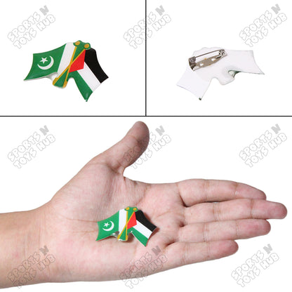 Pakistan Palestine Flag Badge - Pack Of 12