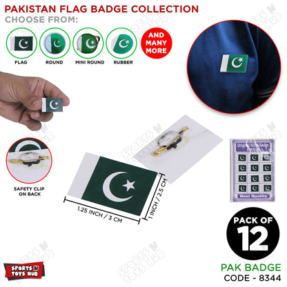 Pakistan Flag Badge - Pack Of 12