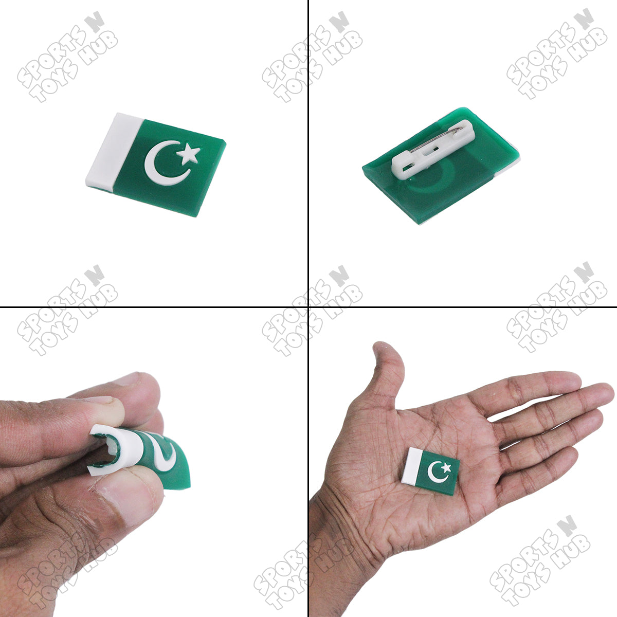 Pakistan Flag Silicon Rubber Badge - Pack Of 6