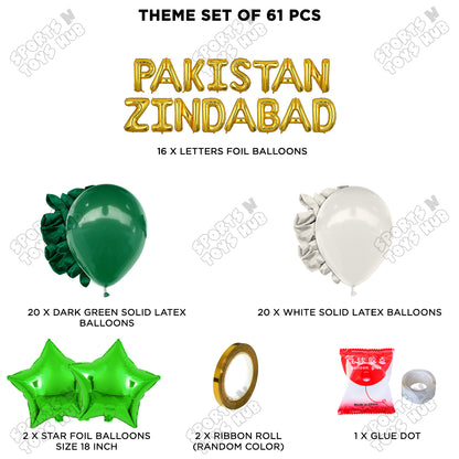 Pakistan Zindabad Foil Letters Theme Collection