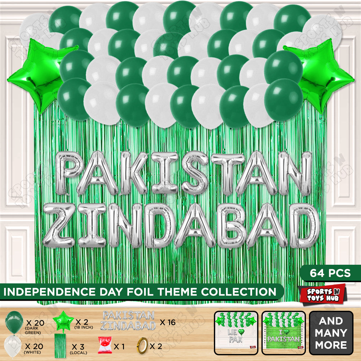 Pakistan Zindabad Foil Letters Theme Collection