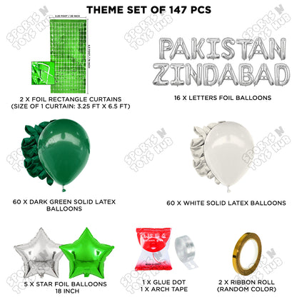 Pakistan Zindabad Foil Letters Theme Collection