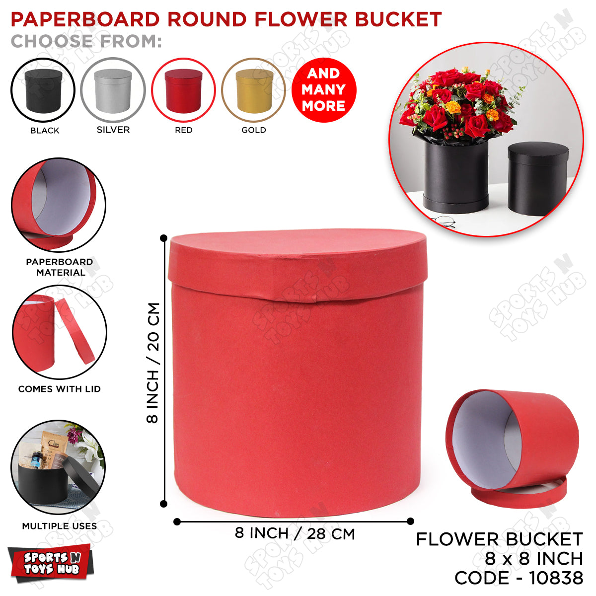 Round Cardboard Flower Gift Boxes with Lid – Paper Bouquet Buckets for Packaging & Gifting