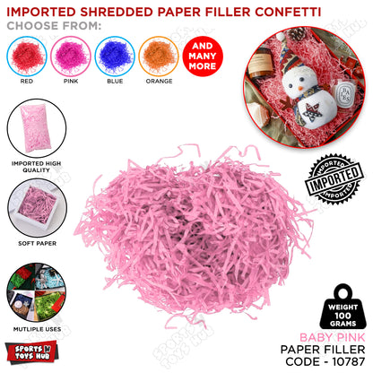 Imported Shredded Filler Paper Confetti 100 Grams Pack For Gift Bags, Boxes & Baskets