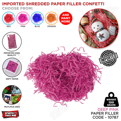 Imported Shredded Filler Paper Confetti 100 Grams Pack For Gift Bags, Boxes & Baskets