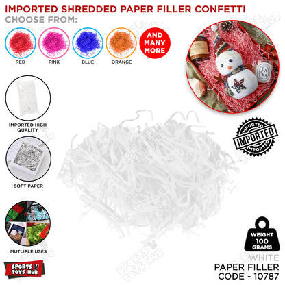 Imported Shredded Filler Paper Confetti 100 Grams Pack For Gift Bags, Boxes & Baskets