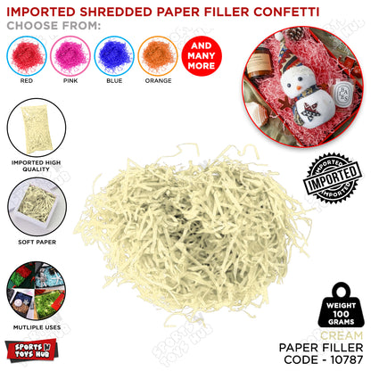 Imported Shredded Filler Paper Confetti 100 Grams Pack For Gift Bags, Boxes & Baskets