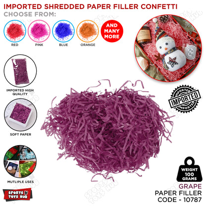 Imported Shredded Filler Paper Confetti 100 Grams Pack For Gift Bags, Boxes & Baskets