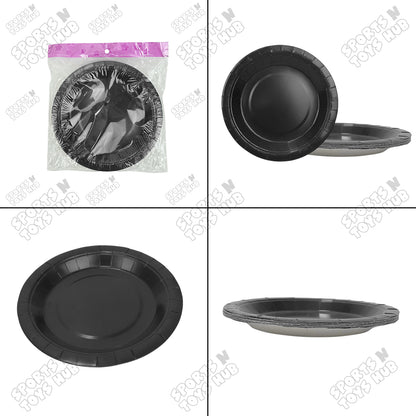 Solid Color Round Disposable Paper Plates - 7 Inches - Pack of 10