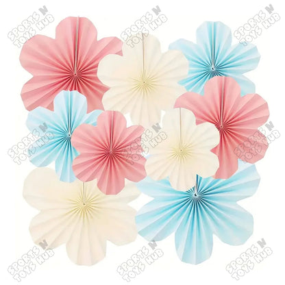 Pastel Flower Party Decorations Paper Fans