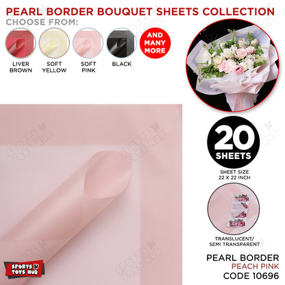 New Pearl Broad Border Edge Translucent Matte Wrapping Sheets for Flower Bouquets