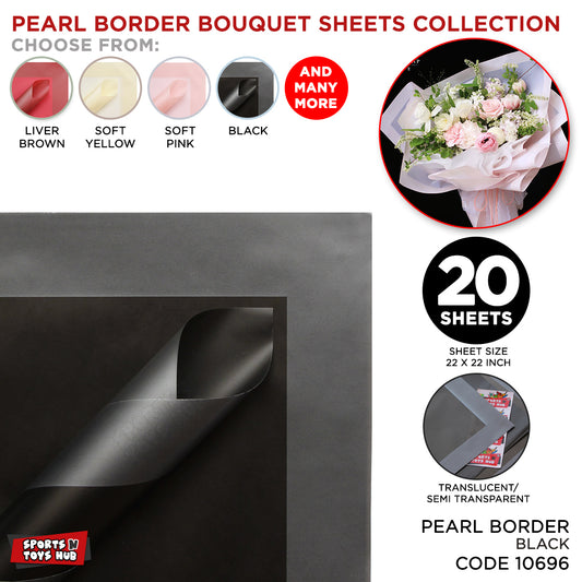 Pearl Broad Border Edge Translucent Matte Wrapping Sheets for Flower Bouquets