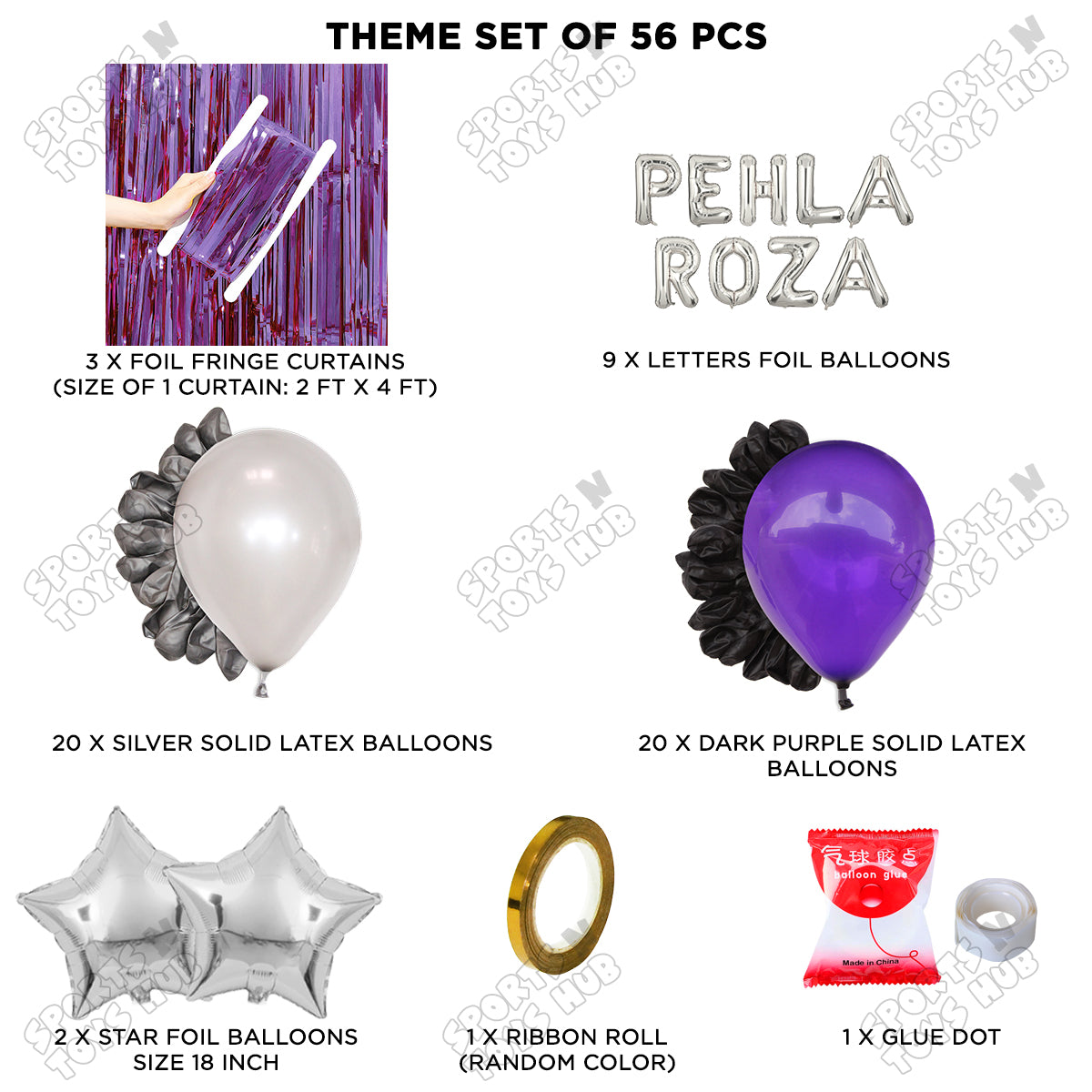 Pehla Roza Foil Balloon Curtain Theme Collection