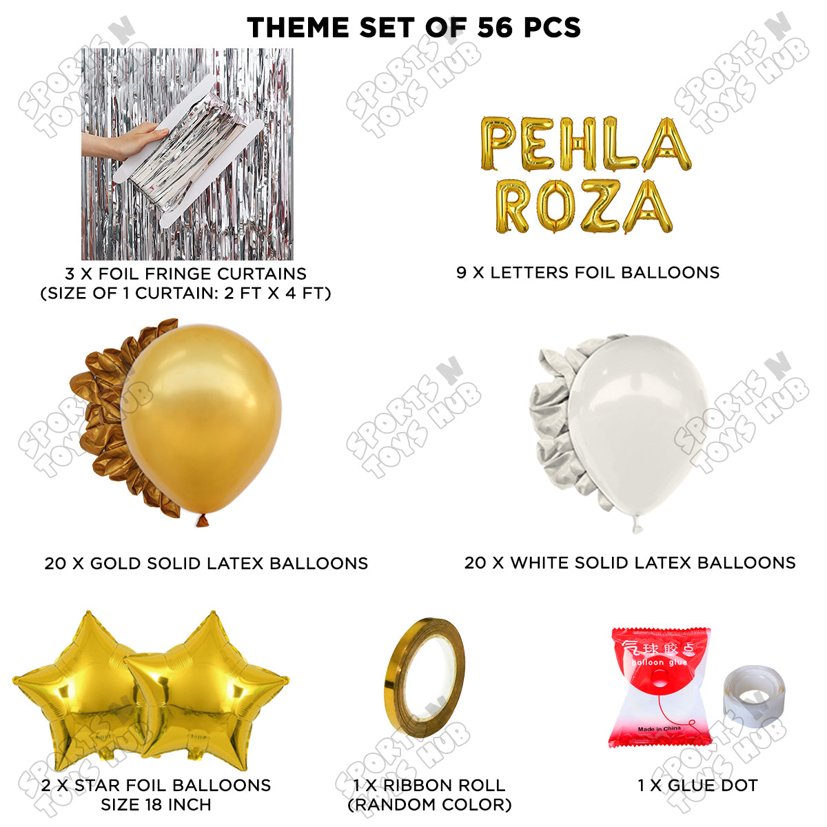 Pehla Roza Foil Balloon Curtain Theme Collection