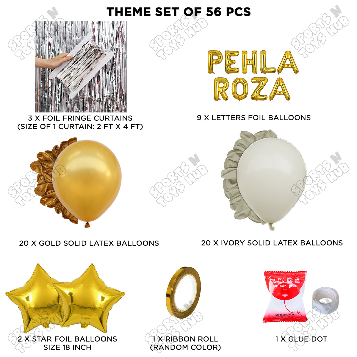 Pehla Roza Foil Balloon Curtain Theme Collection