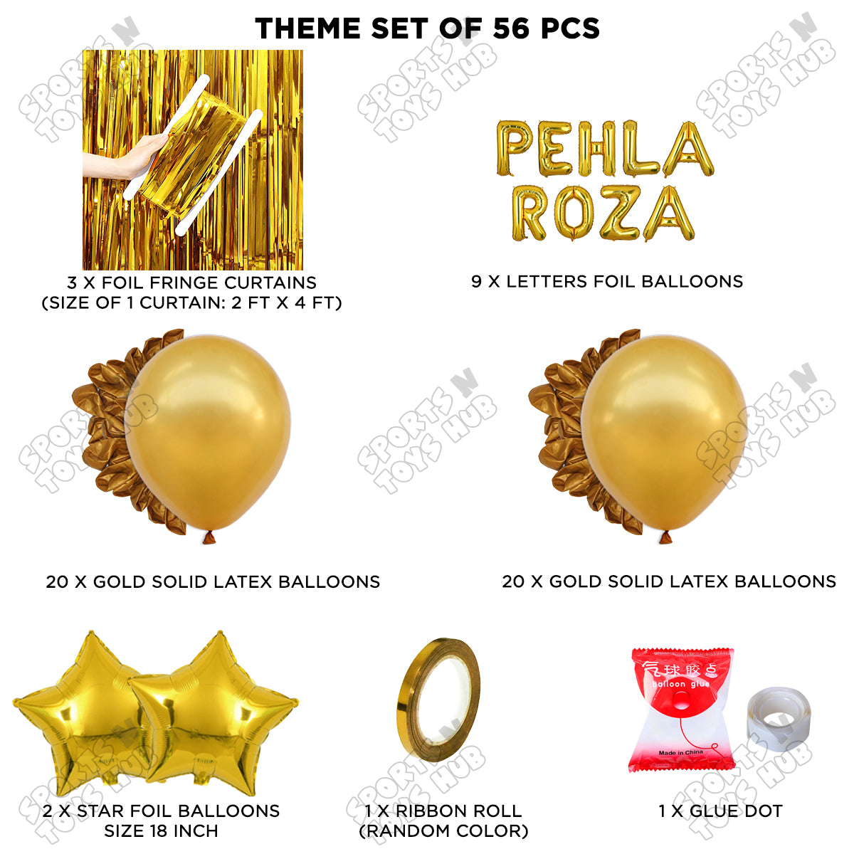 Pehla Roza Foil Balloon Curtain Theme Collection
