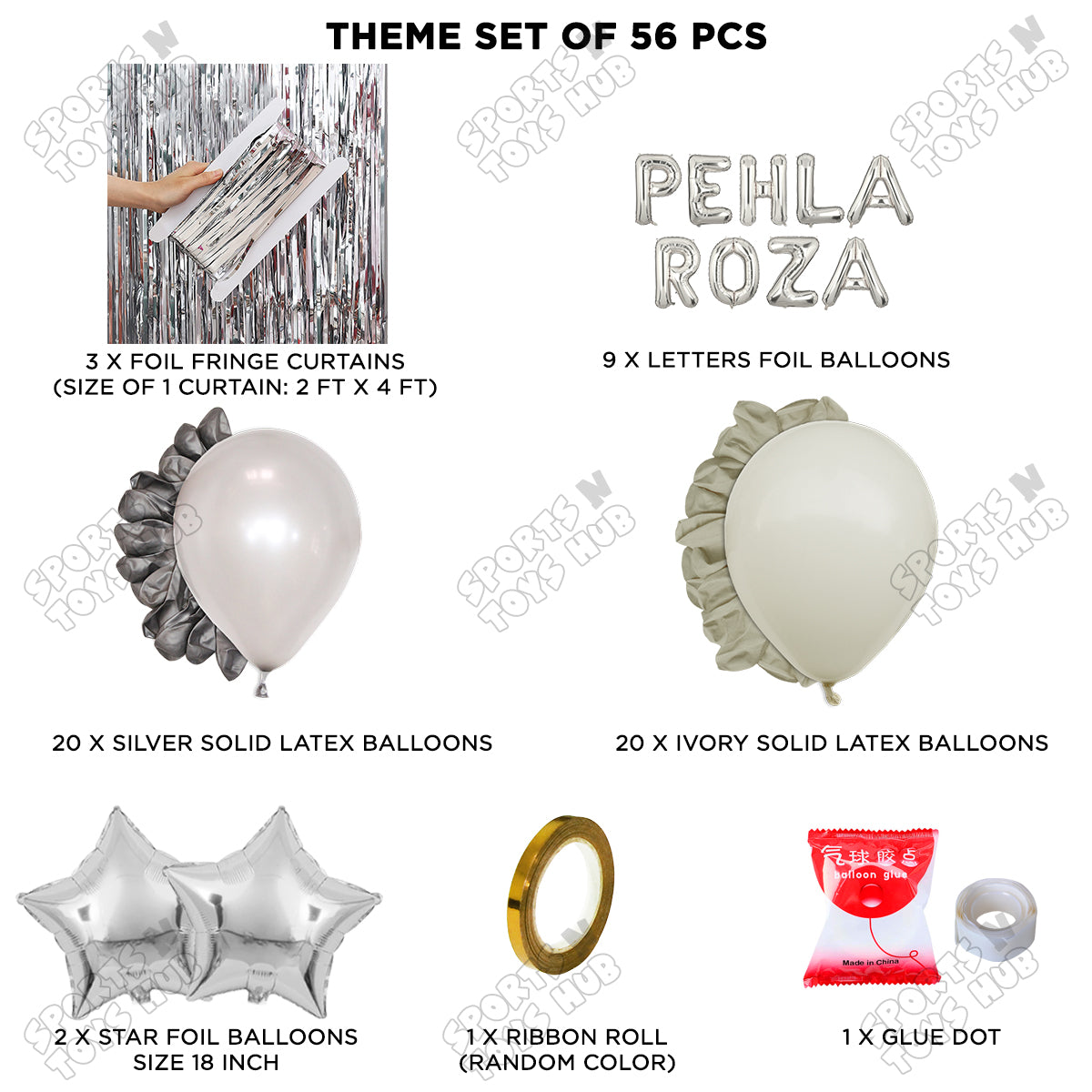 Pehla Roza Foil Balloon Curtain Theme Collection