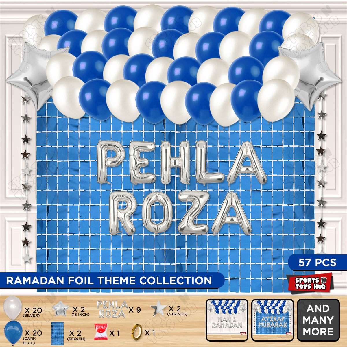 Pehla Roza Foil Balloon Rectangle Curtain Theme Collection
