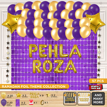 Pehla Roza Foil Balloon Rectangle Curtain Theme Collection