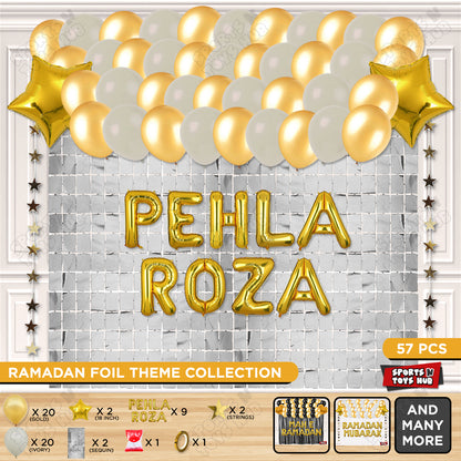 Pehla Roza Foil Balloon Rectangle Curtain Theme Collection