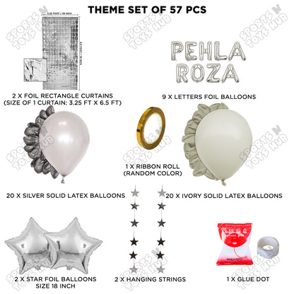 Pehla Roza Foil Balloon Rectangle Curtain Theme Collection