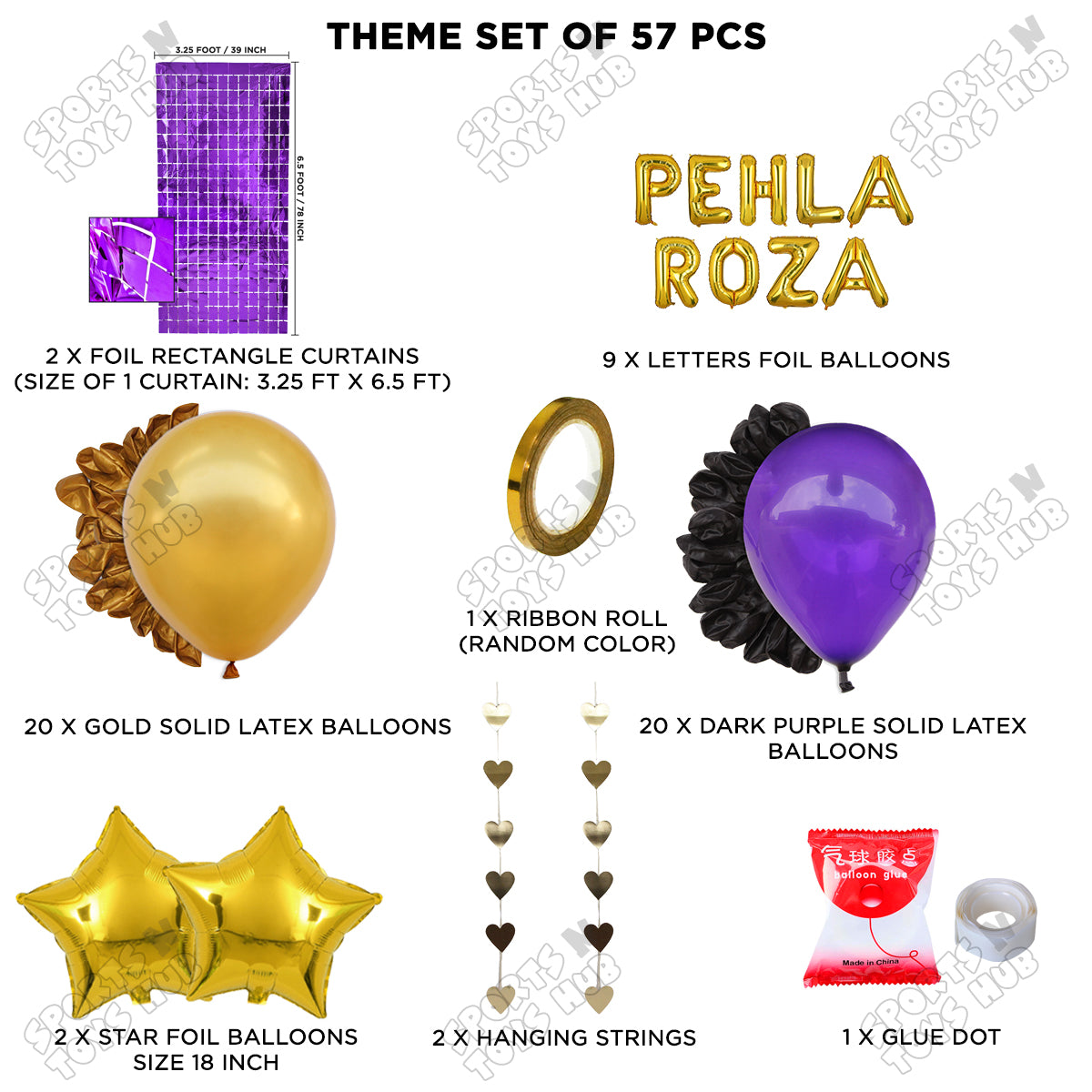 Pehla Roza Foil Balloon Curtain Theme Collection