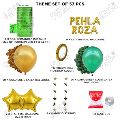Pehla Roza Foil Balloon Rectangle Curtain Theme Collection