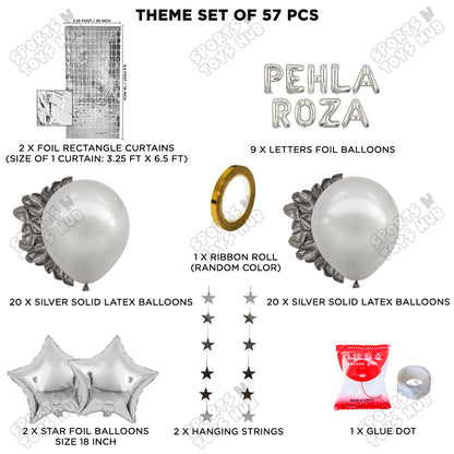 Pehla Roza Foil Balloon Rectangle Curtain Theme Collection